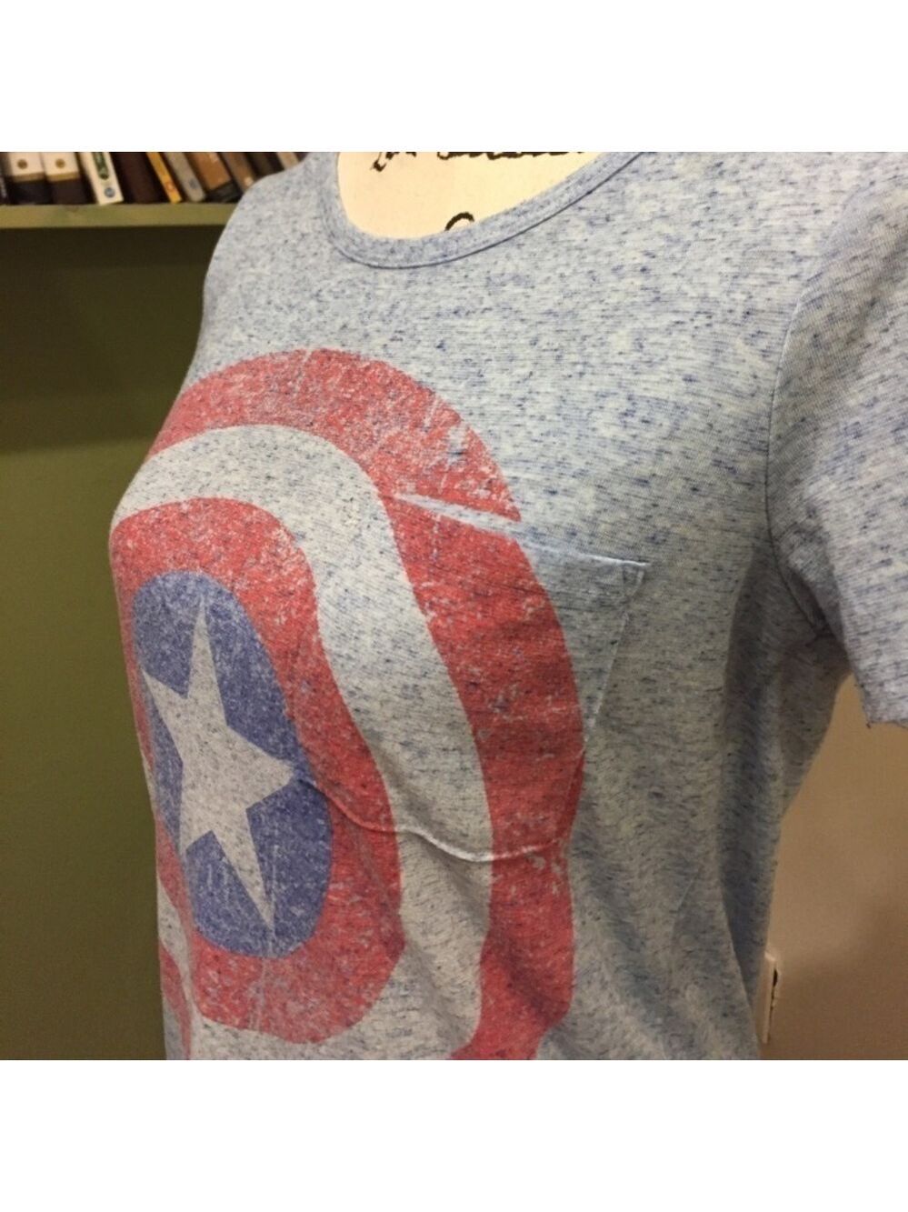 Marvel Captain America Blue Graphic Burnout Tee - Picture 4 of 7